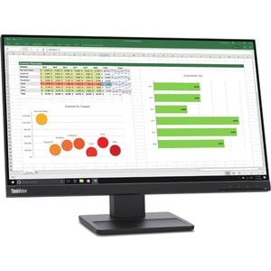 Lenovo ThinkVision E24q-20 24" Class WQHD LCD Monitor - 16:9 - Raven Black - 23.8" Viewable - In-plane Switching (IPS) Tec