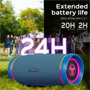 TREBLAB HD77 - Wireless Bluetooth Speaker - 30W Stereo, 20H Battery, IPX7 Waterproof, TWS Mode, Portable Speaker with RGB