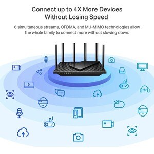 Router wireless TP-Link Archer AX73 - Wi-Fi 6 - IEEE 802.11ax - Ethernet - Dual Band - 2,40 GHz ISM band - 5 GHz Banda UNI
