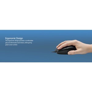 Adesso HC-3003PS Mouse - PS/2 - Optical - 3 Button(s) - Black - Cable - 1200 dpi - Scroll Wheel - Symmetrical