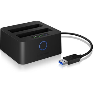 ICY BOX IB-2502CL-U3 Drive Dock - USB 3.0 Host Interface - UASP Support External - Black - 2 x HDD Supported - 2 x Total B