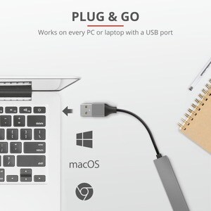Trust Urban Halyx Mini Hub USB 2.0 à 4 Ports en Aluminium, pour PC, Ordinateur Portable, Mac - Argent