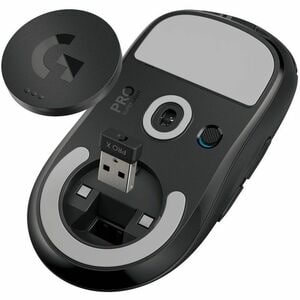 Logitech G PRO X SUPERLIGHT 游戏鼠标 - USB - 5 按钮 - 黑 - 有线/无线 - 可充电 - 25600 dpi