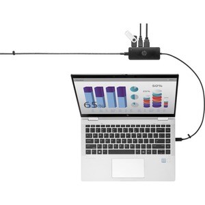 HP C型 USB 扩展插口 用于 笔记本电脑, 台式计算机 - 2 支持的显示器 - 2 x USB端口 - 1 x USB C 型端口 - C型USB - HDMI - VGA - 有线 - Windows