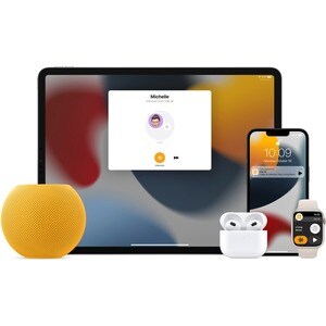 Apple HomePod mini 蓝牙 智能音箱 - Siri 支持 - 黄色 - 360° Circle Sound - 无线局域网