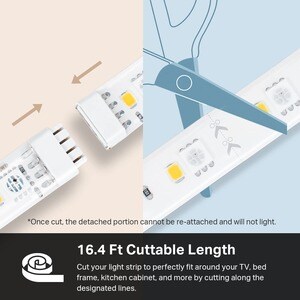 TP-Link Kasa KL420L5 - Kasa Smart LED Light Strip - 50 Color Zones RGBIC - 16.4ft Wi-Fi LED Strip Works with Alexa - Googl