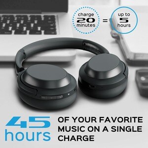 Treblab Z7 PRO - Hybrid Active Noise Canceling Headphones with Mic - 45H Playtime - Stereo - Mini-phone (3.5mm) - Wired/Wi