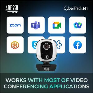 Adesso CyberTrack M1 Webcam - 2.1 Megapixel - 30 fps - USB 2.0 - 1920 x 1080 Video - CMOS Sensor - Fixed Focus - 305° Angl