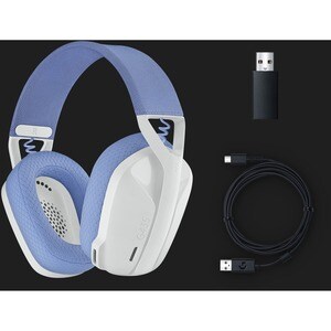Auriculares de gaming Logitech G435 Inalámbrico Sobre la oreja Estéreo - Blanco, Lila - Cerrado - 1000cm - Bluetooth - 45O