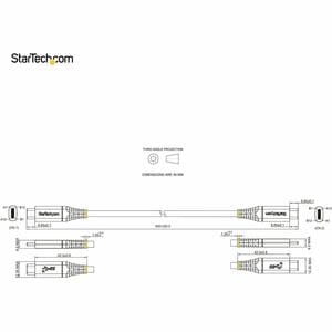 StarTech.com 20" 50cm USB C Cable 10Gbps, USB 3.1 Type-C Cable, 5A/100W, DP Alt Mode, USB-C Cord for USB-C Laptop/Phone/De