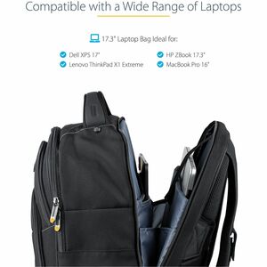 StarTech.com 17.3" Laptop Backpack w/ Removable Accessory Case, Professional IT Tech Backpack for Work/Travel/Commute, Nyl