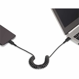 StarTech.com 20in (50cm) USB C Charging Cable, Coiled Heavy Duty Fast Charge & Sync USB-C Cable, High Quality USB 2.0 Type