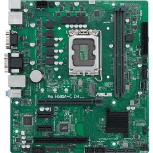 Asus H610M-C D4-CSM Desktop Motherboard - Intel H610 Chipset - Socket LGA-1700 - Micro ATX - Pentium Gold, Celeron, Core i