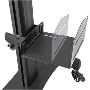StarTech.com Mobile Standing Workstation with Monitor Mount, CPU/PC Holder, Height Adjustable Desktop Computer Cart, Stand