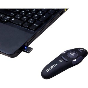 Dicota Presentation Pointer - USB - Laser - Black - Wireless