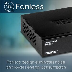 TRENDnet TEG-S83 8 Ports Ethernet Switch - Gigabit Ethernet - 1000Base-T - TAA Compliant - 2 Layer Supported - 3.20 W Powe