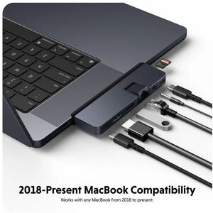 HyperDrive DUO PRO 7-in-2 USB-C Hub - for Desktop PC, Notebook - Memory Card Reader - microSD - 100 W - USB Type C - 4K - 