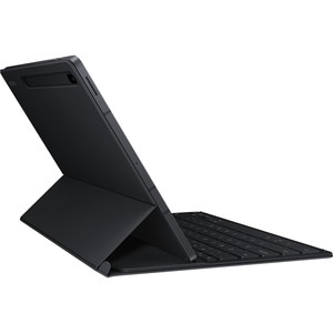 Samsung Book Cover Keyboard/Cover Case (Book Fold) for 31.5 cm (12.4") Samsung Galaxy Tab S7+ Tablet - Black - Bacterial R