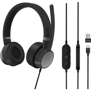 Lenovo Wired Over-the-head Stereo Headset - Thunder Black - Binaural - Ear-cup - 32 Ohm - 20 Hz to 20 kHz - 200 cm Cable -
