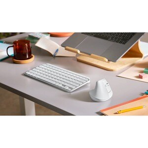 Logitech Lift Mouse - Bluetooth/Radio Frequency - USB Type A - Optical - 6 Button(s) - 4 Programmable Button(s) - Off Whit