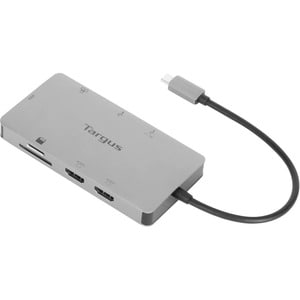 Targus DOCK423AU USB Type C Docking Station for Monitor, Notebook - Memory Card Reader - SD - 100 W - Silver - Portable - 