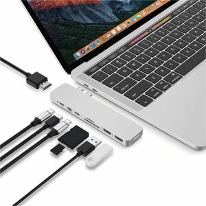 HyperDrive DUO PRO GN28D-SILVER 8 Port(s) Dual USB Type C Docking Station for MacBook - Memory Card Reader - microSD, SD -