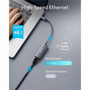 ANKER Refurbished Anker PowerExpand USB-C to 2.5 Gbps Ethernet Adapter - 1 × RJ-45 Network - Female - 1 × USB Type C - Male