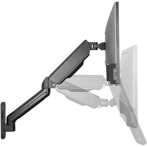 Digitus Wall Mount for Monitor, Flat Panel Display, Curved Screen Display, LCD Display - Matte Black - Height Adjustable -