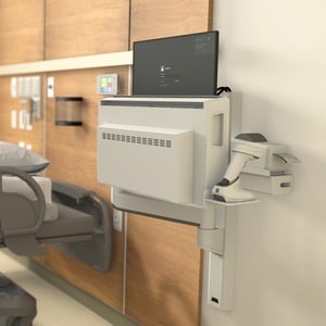 Keyboard & Monitor Mount Combo System with Worksurface (White)
