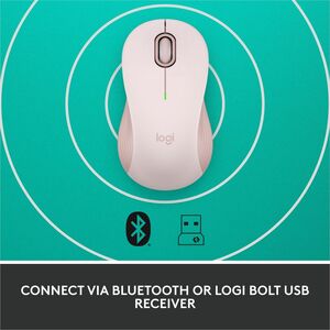 Logitech Signature M550 Wireless Mouse - For Small to Medium Sized Hands, 2-Year Battery, Silent Clicks, Rose - Optical - 
