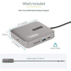 StarTech.com USB 3.2 (Gen. 2) Typ C Docking Station für Notebook/Tablet/Monitor/Workstation/Desktop-PC/Smartphone/Tastatur