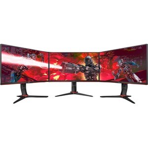 AOC 24G2ZU 24" Class Full HD Gaming LCD Monitor - 16:9 - Black Red - 60.5 cm (23.8") Viewable - Twisted nematic (TN) - WLE