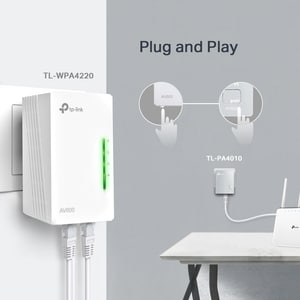 TP-Link TL-WPA4220 Powerline Netzwerkadapter - 2 x Netzwerk (RJ-45) - 500 Mbit/s Stromleitung - 300 m Reichweite unterstüt