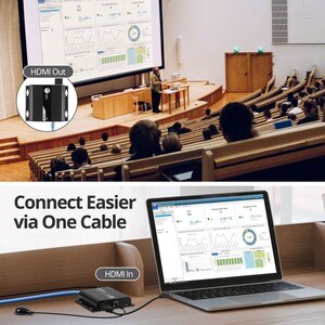 SIIG HDMI 4K30Hz HDbitT over IP Extender - 120m - Extends HDMI audio/video signals up to 120m over cost effective Cat 6/7 