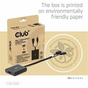 Club 3D HDMI + USB Bus powered to DisplayPort 4K120Hz or 8K30Hz M/F Adapter - 1 x HDMI Digital Audio/Video - Male, 1 x USB