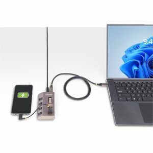 Hub USB-C avec Auto-Alimenté à 4 Ports - Hub USB Type C vers USB-A pour PC - Hub USB 3.0 5Gbps avec Alimentation 4 Ports -