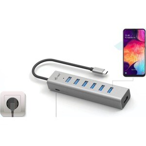 i-tec USB Hub - USB 3.2 (Gen 1) Type C - Portable - 7 Total USB Port(s) - Windows, iPadOS
