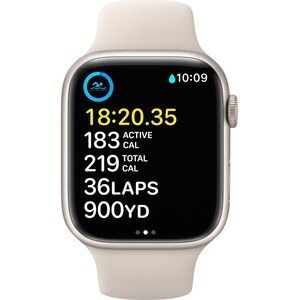 Apple Watch Series 8 GPS 41mm Starlight Aluminium Case with Starlight Sport Band - Regular