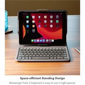 ZAGG Messenger Folio 2 Keyboard/Cover Case (Folio) for 10.9" Apple iPad (10th Generation) Tablet - Charcoal