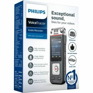 Philips VoiceTracer Audio Recorder - [Built-in ]Microphone, Speaker - Omni-directional Microphone - 8 GB Flash Memory - mi