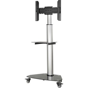 Eaton Tripp Lite Series Premier Rolling TV Cart for 37" to 70" Displays, Black Glass Base and Shelf, Locking Casters - 175