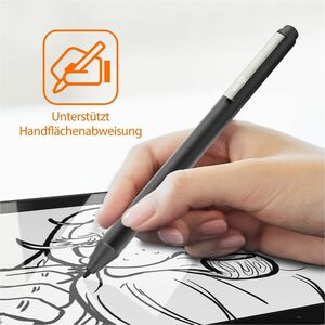 j5create Stylus - Replaceable Stylus Tip - Aluminium - Black - Notebook Device Supported