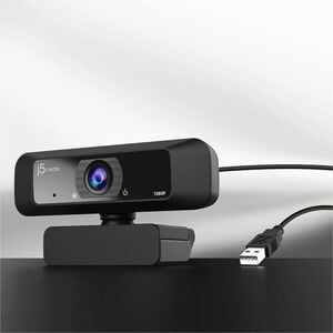 j5create JVCU100-N Webcam - 30 fps - Black - USB - 1 Pack(s) - Full HD - 1920 x 1080 Video - 80° Angle - Clip - Microphone