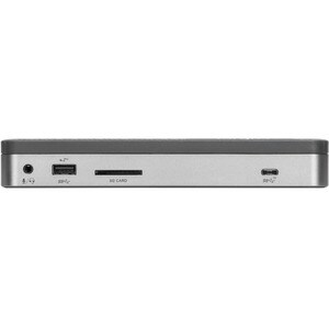 Targus DOCK221 Thunderbolt 3 扩展插口 用于 台式计算机, 笔记本电脑, 显示器, 光驱, 扬声器, 麦克风, 耳机, 硬盘, 打印机, 键盘, 鼠标 - 内存卡阅读器 - SD - 85 W - 黑, 灰 - 符合