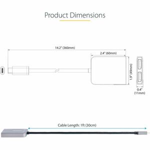 StarTech.com USB-C to Dual DisplayPort 1.4 Adapter, USB Type-C Multi-Monitor MST Hub, Dual 5K 60Hz DP Display Extender / S