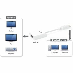 j5create JDA154 Adaptador A/V - 1920 x 1200 Supported