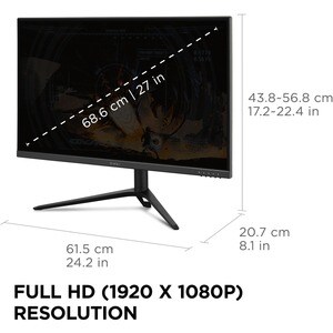ViewSonic VX2728J 27 Inch 1080p IPS Gaming Monitor with 180Hz, 0.5ms, FreeSync Premium, NVIDIA G-Sync Compatible, Advanced