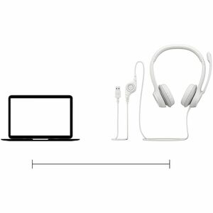 Auriculares Logitech H390 Cableado Sobre la cabeza Estéreo - Blanco - Binaural - Circumaural - 32Ohm - 20Hz a 20kHz - 189.