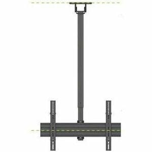 Kanto Ceiling Mount for TV - Black - Height Adjustable - 37" to 70" Screen Support - 110 lb (49895.16 g) Load Capacity - 7