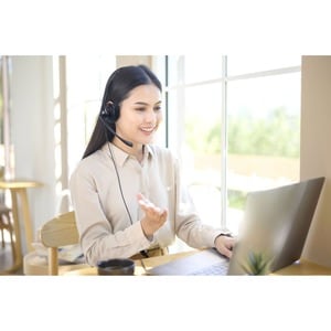 Kensington K80100WW Wired Over-the-head Mono Headset - Black - Monaural - Ear-cup - 182.9 cm Cable - Omni-directional, Noi